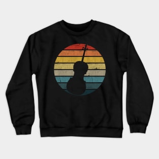 Cello Silhouette On A Distressed Retro Sunset product Crewneck Sweatshirt